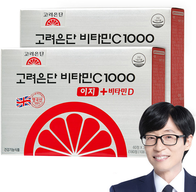 고려은단 비타민C 1000 이지+ 비타민D 108g, 180정, 2개