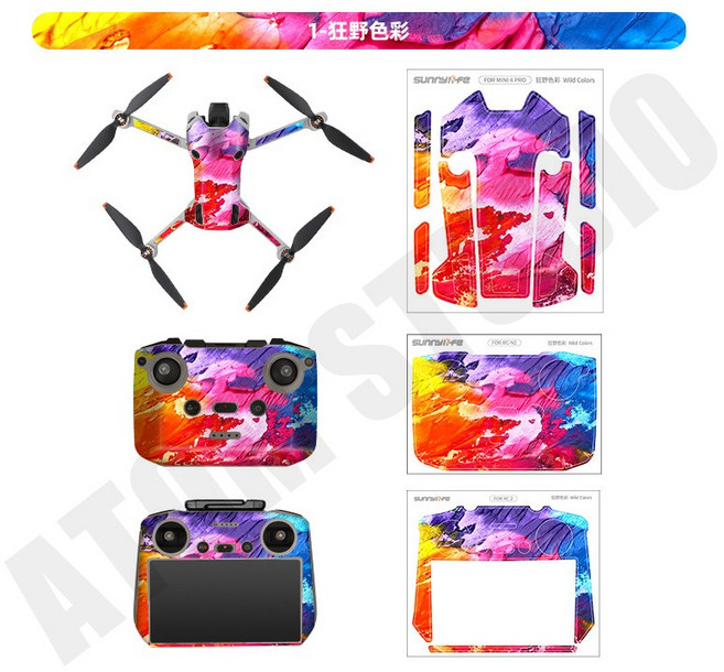 DJI Mini 4 Pro 保護貼 機身 機臂 RC2 遙控器, 1個, -