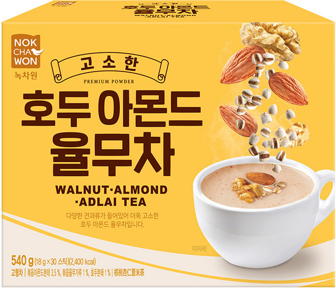 [녹차원] 호두아몬드율무차, 18g, 30개입, 1개