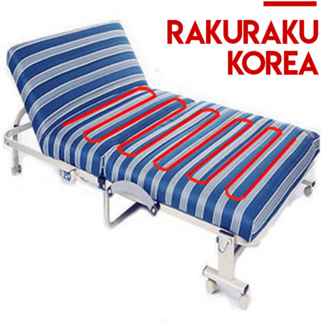라꾸라꾸침대본사 라꾸라꾸 온열침대(열선내장형) 1인용 침대/ 접이식침대 [꼭 판매자명 라꾸라꾸침대본사 확인해주세요], 스트라이프