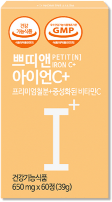 쁘띠앤 아이언C+ 철분 비타민C 60정 x 1박스, 1개