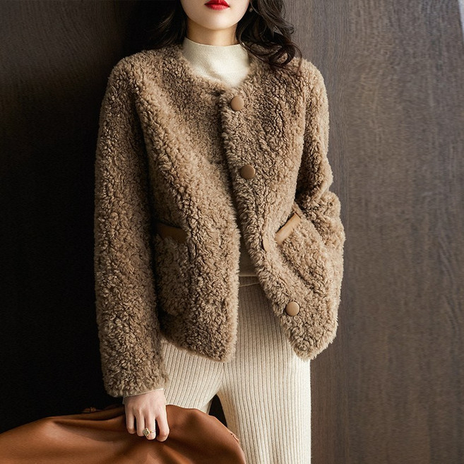 스타일아유 여성 고급스러운 노카라 후리스 포켓 뽀글 자켓 점퍼 겨울 아우터 캐주얼