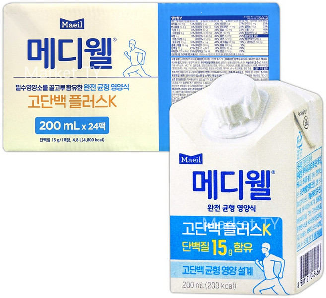 MEDIWELL 메디웰 고단백 플러스 K, 200ml, 24개