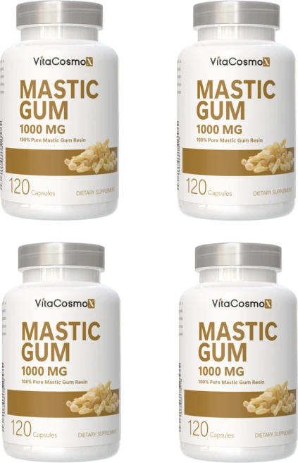 VitaCosmoX 비타코스모엑스 매스틱검 매스틱 검 Mastic Gum 1000mg, 4개, 120정 - 쿠팡