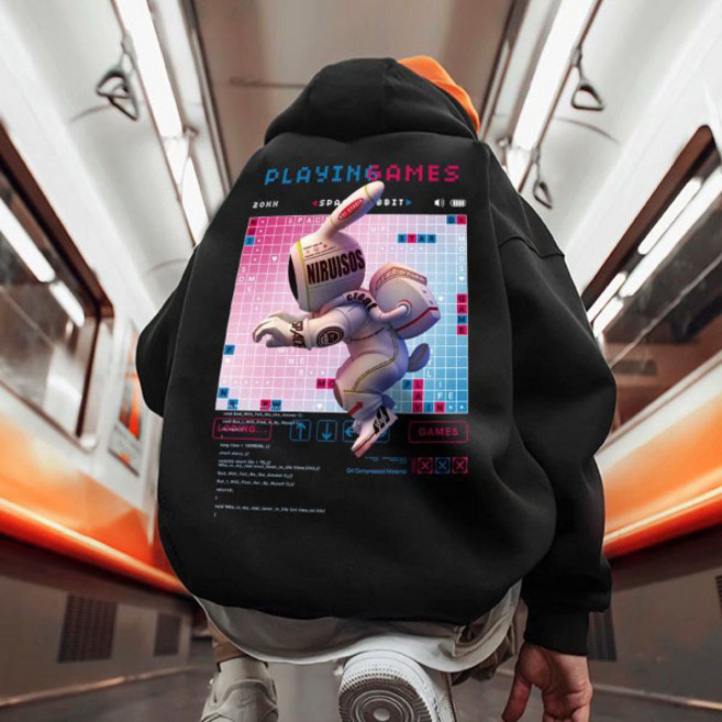 M-8XL 남녀 후드 커플 맨투맨 기모 힙합 트렌드 빅사이즈 후드티 뉴타임즈 H622H164