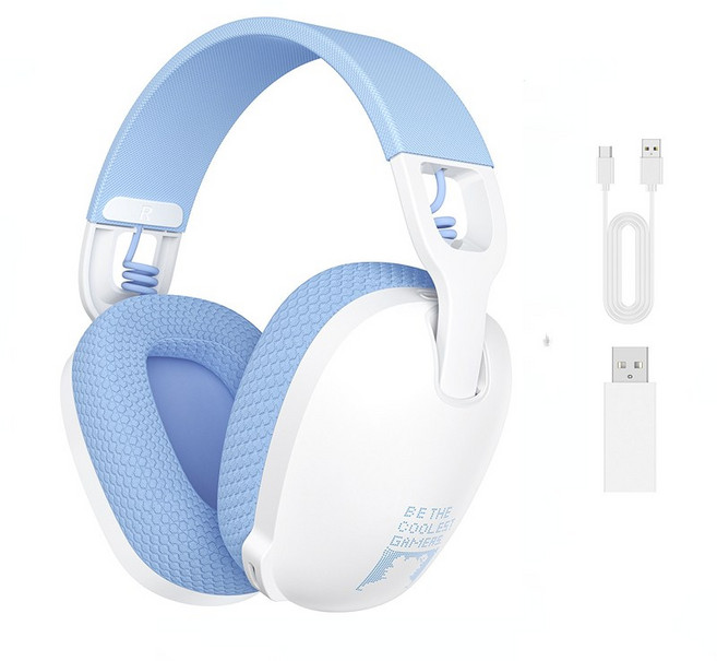 ONIKUMA B2 무선 게이밍 헤드셋 노이즈 캔슬링 블루투스 5.3 2.4GHz, 화이트