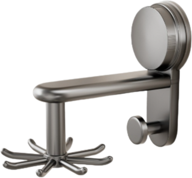 모어벨 무타공 흡착식 360도 회전 주방 조리도구거치대, 1개, 메탈 그레이