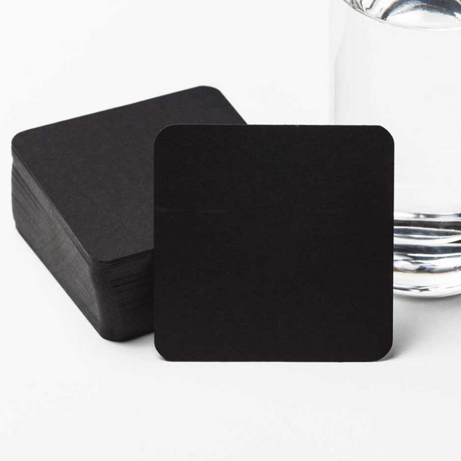 7 x 7cm(2.75 x 2.75인치) 정사각형 블랙 빈 카드 인쇄 용지 두꺼운 스톡 용지 노트 비즈니스 어휘 단어 메시지 DIY 선물 카드, 2.75" x 2.75" Square
