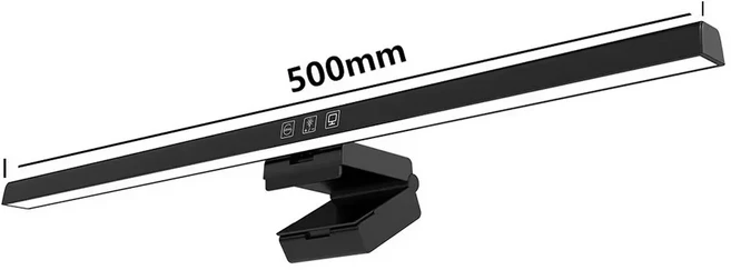 50cm 컴퓨터 모니터 라이트 바 스크린 걸이형 조명 무단계 USB 램프 학습 독서용 테이블, 01 Black