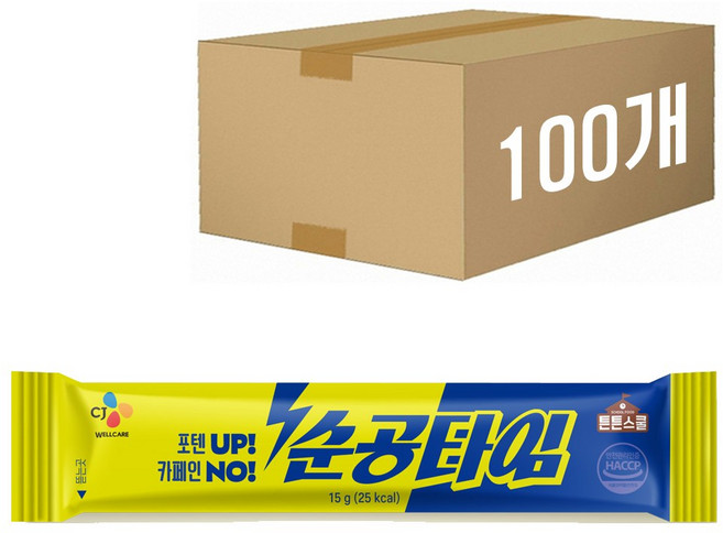 CJ 튼튼스쿨 순공타임 짜먹는 에너지부스터, 15g, 100개입