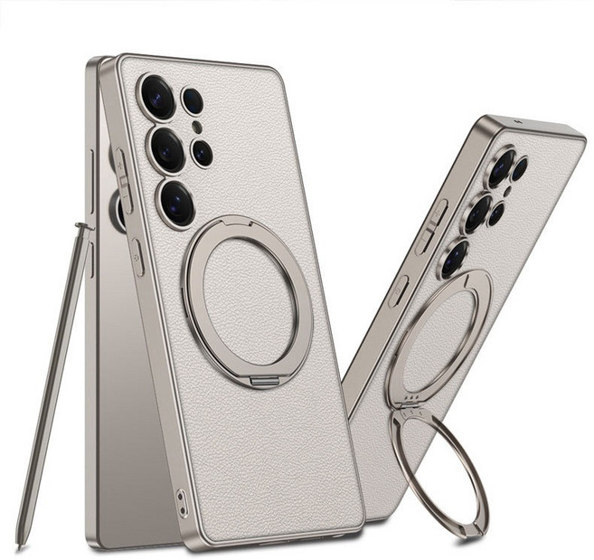 윰스모르 2배 자력 가죽 갤럭시 울트라 맥세이프 거치대 케이스