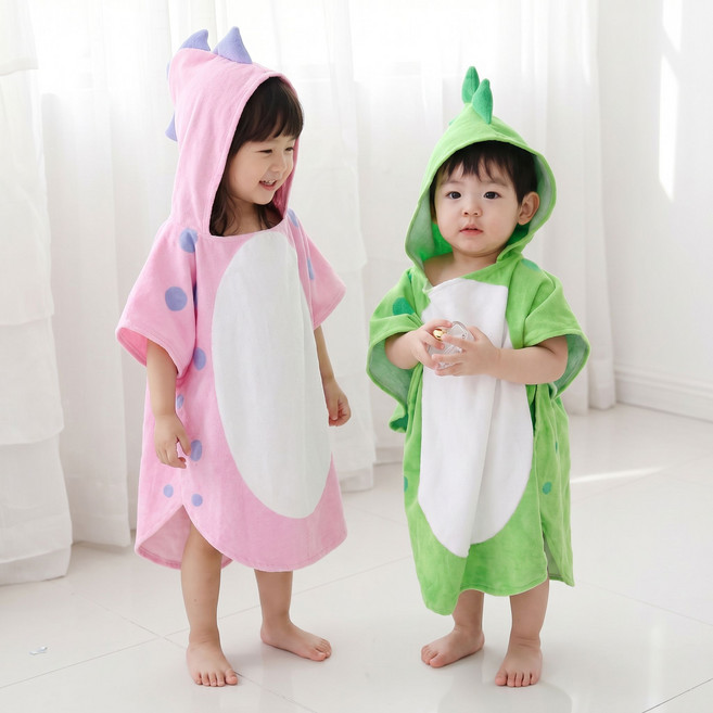 솜니움베베 유아 아기 후드 비치가운 공룡 목욕타올 캐릭터 유아동 물놀이 타월
