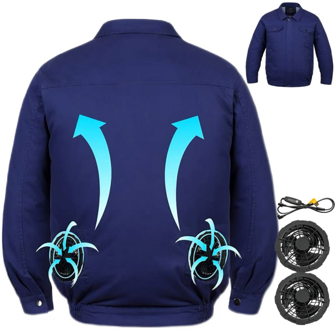 [KC인증] 아이스 에어컨조끼 냉각 선풍기조끼 쿨 냉풍조끼 여름작업복 얼음조끼 등산 현장작업 USB 선풍기 KTF-6
