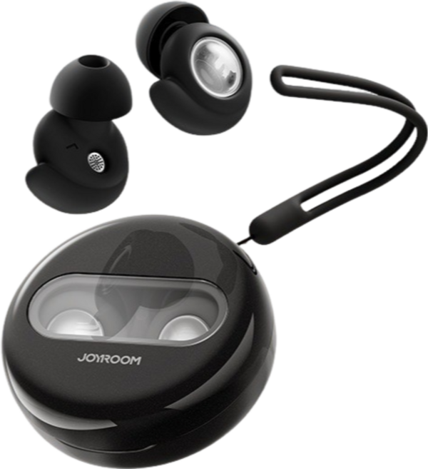 JOYROOM 降噪耳塞 45dB雲感矽膠 側睡舒適 可水洗重複用 學生睡眠隔音佳, 黑色, 1個, 1雙