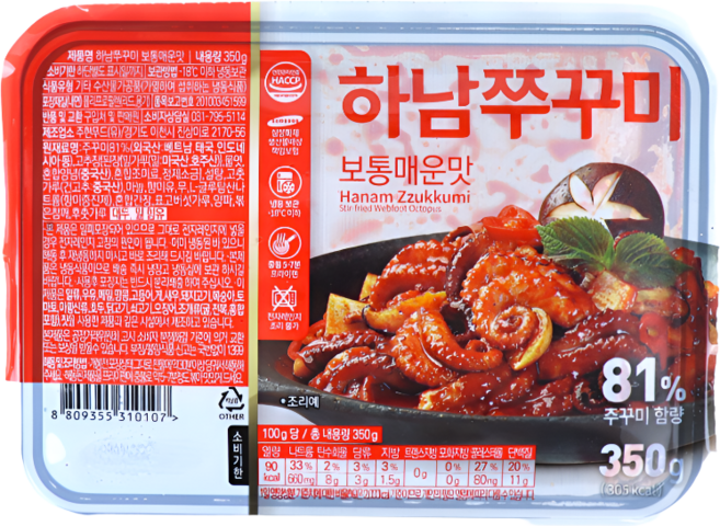 하남쭈꾸미 350g 보통매운맛 1팩, 1개