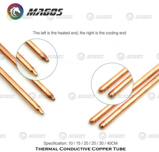 노트북 쿨러 싱크 히트 OD6MM 400MM 냉각 구리 파이프 튜브 플랫 라운드 100MM, nd 20cm