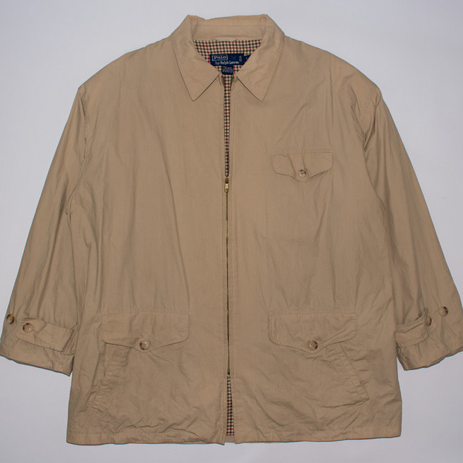 폴로 베이지 면 집업 바람막이 점퍼 L 남성 MJP2150 자바구제창고