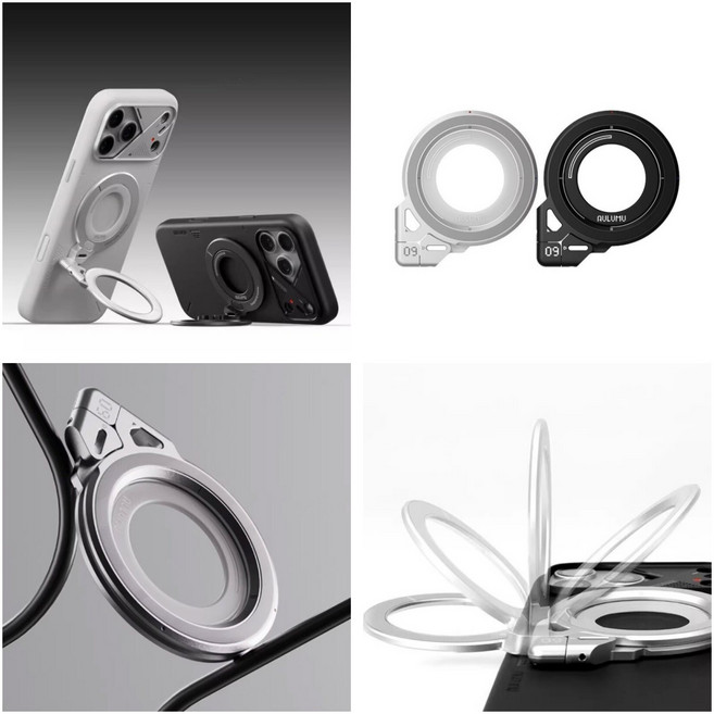 AULUMU G09 마그네틱 휴대폰 거치대 360도 핸드폰 링홀더 맥세이프 그립톡, 1개, 실버