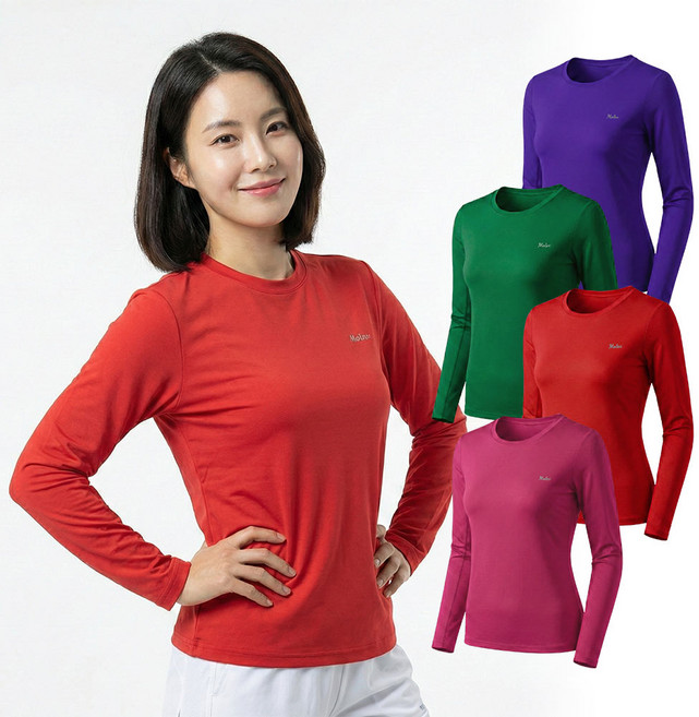 모렉스 여성 메가 여름 아이스 냉감 긴팔 티셔츠 스판 등산복 상의