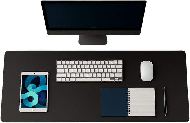 원그리드 가죽 데스크매트 책상 논슬립 와이드 대형 마우스 방수 장패드, 블랙