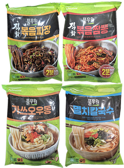 직화볶음짜장 + 직화볶음짬뽕 + 가쓰오우동 + 멸치칼국수, 1박스