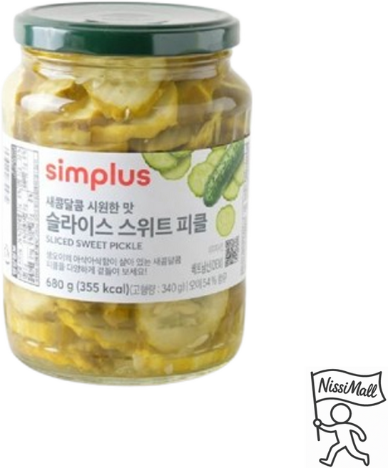 simplus 스위트 피클 슬라이스, 1개, 680g