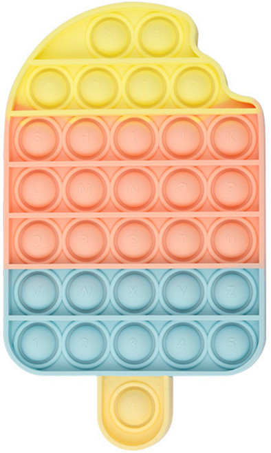 [로앤제이] KC 인증 팝잇 푸쉬팝 푸시팝 뽁뽁이 스트레스 해소 아이스크림 (영어각인), 1개