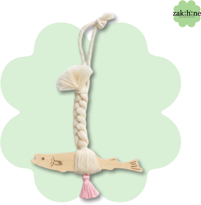 자크네 액막이 명태 미니 태슬 걸이 장식 차량용 현관 문고리 집들이 개업 선물, 핑크