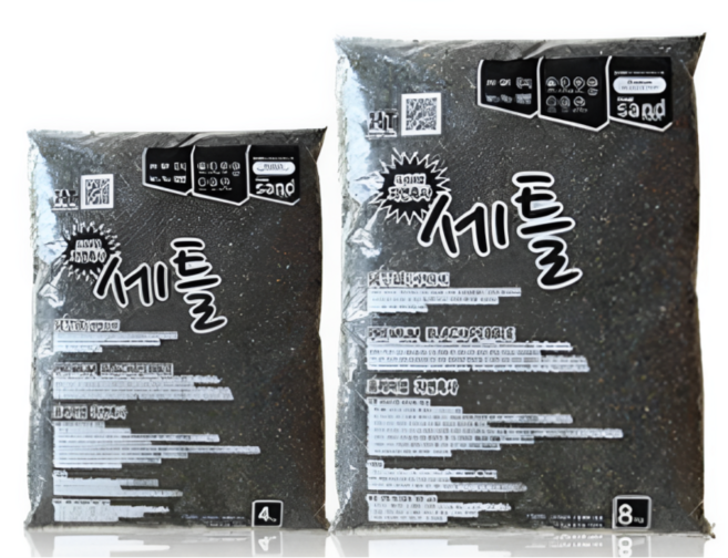 세틀 자연 수초용 흑사 8kg, 혼합 색상, 1개