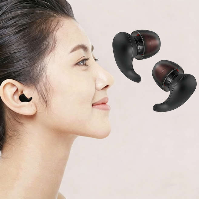 防噪音耳塞 睡眠靜音矽膠耳塞, 1個, 深邃黑, 2個裝