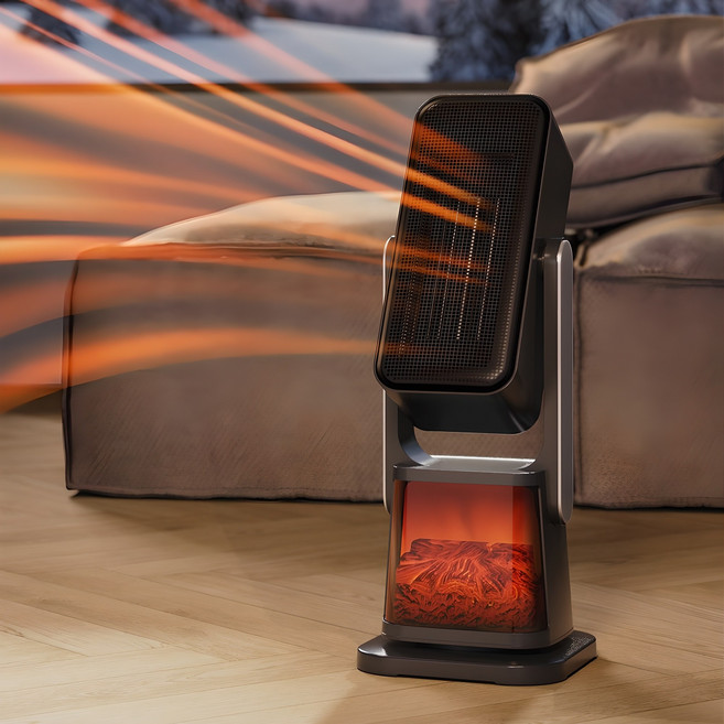 파세코 불멍 온풍기 전기히터 3D입체회전 PTC 난로 팬히터, PHH-KF3DB