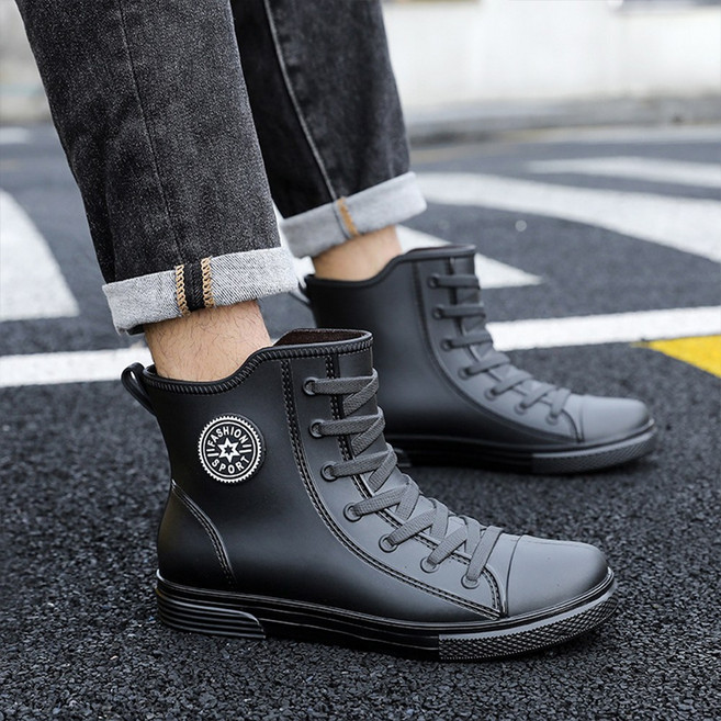 레이브인 스니커즈 캐주얼 커플 레인부츠 방수신발 발목 장화 내피증정