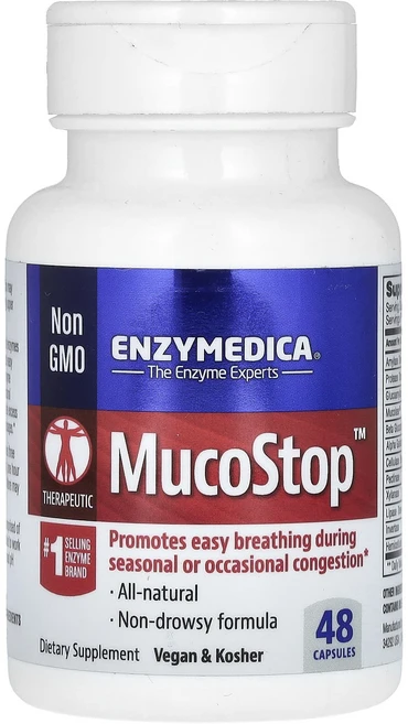 Enzymedica MucoStop 캡슐 48정, 1개 - 쿠팡