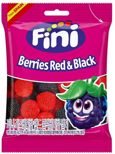 Fini 라즈베리앤블랙베리 젤리, 85g, 6개