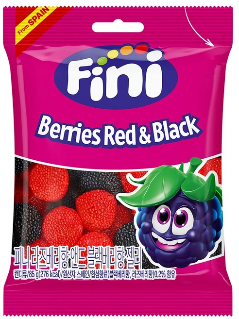 Fini 라즈베리앤블랙베리 젤리, 85g, 6개 - 쿠팡