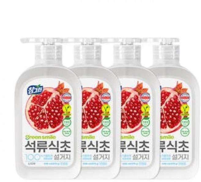 참그린 석류식초 설거지 용기 470g x 4개 주방 세제