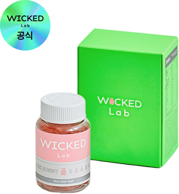 위키드랩 핑크구미 베어 멀티 비타민 비오틴, 40정, 1개 - 쿠팡