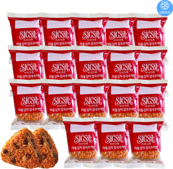 롯데 식사이론 차돌김치 잡곡주먹밥 95g x 18개 / 냉동 주먹밥 식사대용 삼각김밥