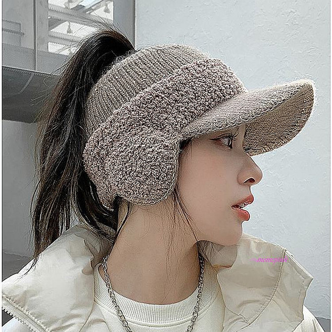 겨울썬캡 방한 모자 귀마개 등산 여성 니트 골프 헤이esw616, 상품선택, 1개