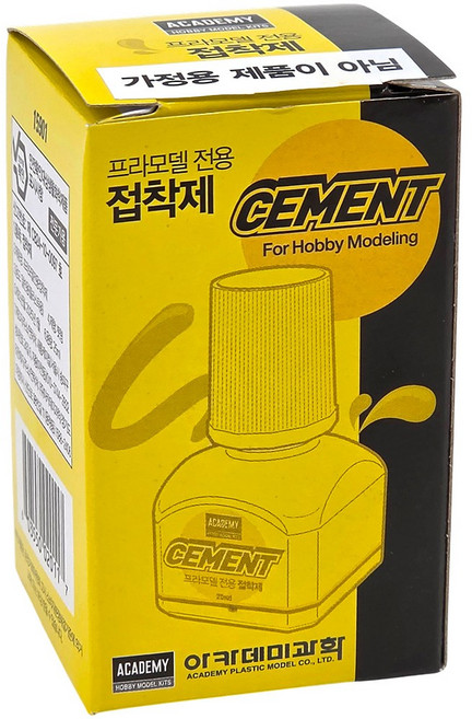 아카데미과학 프라모델 전용 접착제 25ml 붓형 병풀 조립, 1