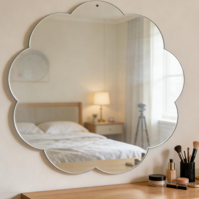 아크릴 거울 16종 가능 걸이형/부착형 38x38cm/38x55cm, Flower 꽃송이 38x38cm