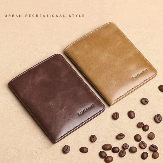프리미엄 남성 소가죽 심플 슬림 반지갑 N776