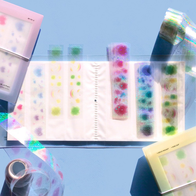 비온뒤 데코포켓 키스컷 파일 포토바인더 사진앨범 티켓북, 01)핑크블루