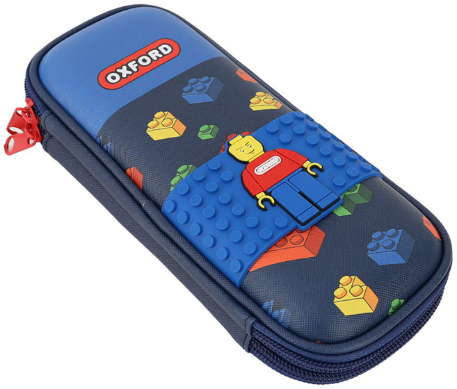 초등생 옥스포드 2단파우치 EVA 필통 컬러 블럭패턴 파우치 하드 케이스, 1개, NAVY(네이비)