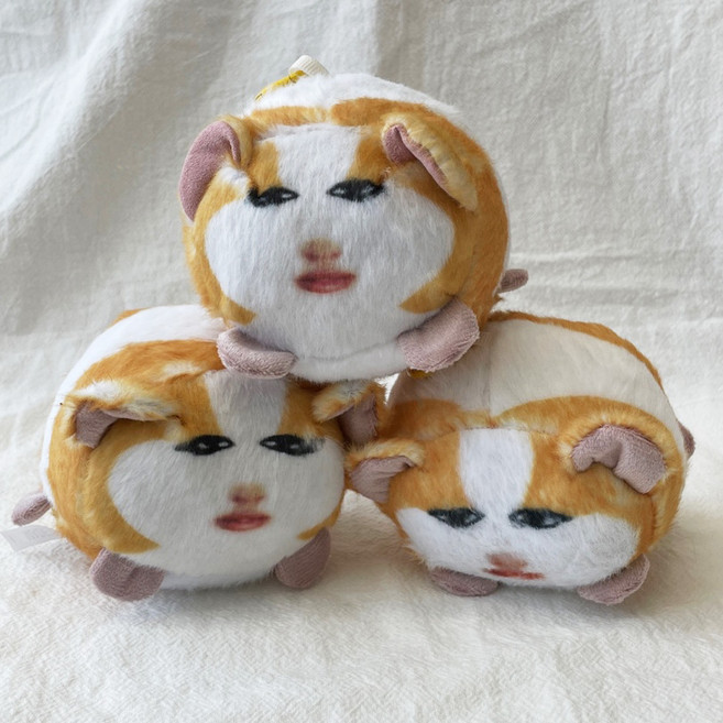 티벳햄스터 햄스터 인형 키링 쓸모없는 재미있는 쓸데없는 웃긴 친구 선물 기니피그, 1개, 브라운, 8cm