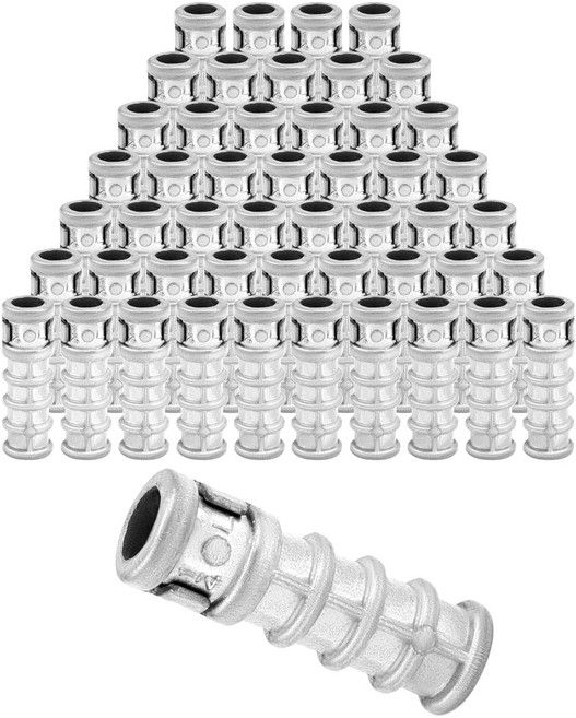 QWORK 확장 실드 앵커 50개 14 x 1-12 래그 스크류 볼트 콘크리트 아연 합금 석조 홀 세트 키트, 5/16 x 1-1/4", 50 Pack