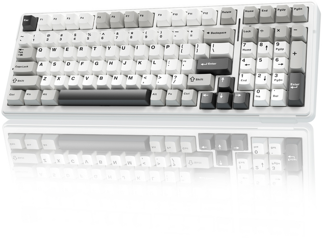 AULA F99/Pro유선/무선 독립 키보드 LEOBOG 일반형 기계식 키보드, F99 화이트+그레이+블랙, RGB wireless