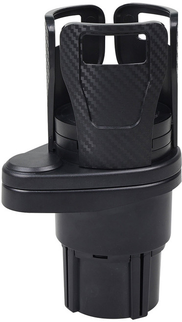 심플리프 차량용 확장형 2단 컵홀더, 블랙, 1개