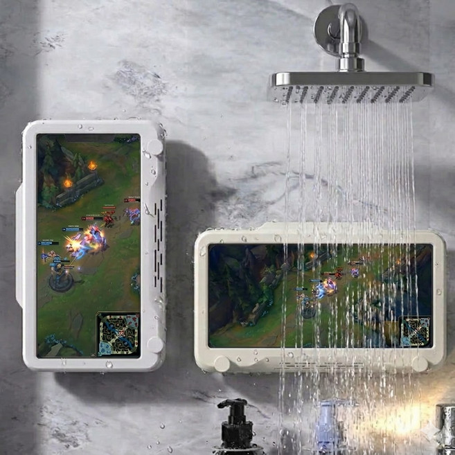 박스루트 욕실 360도 회전 방수 휴대폰 거치대, 화이트, 1개