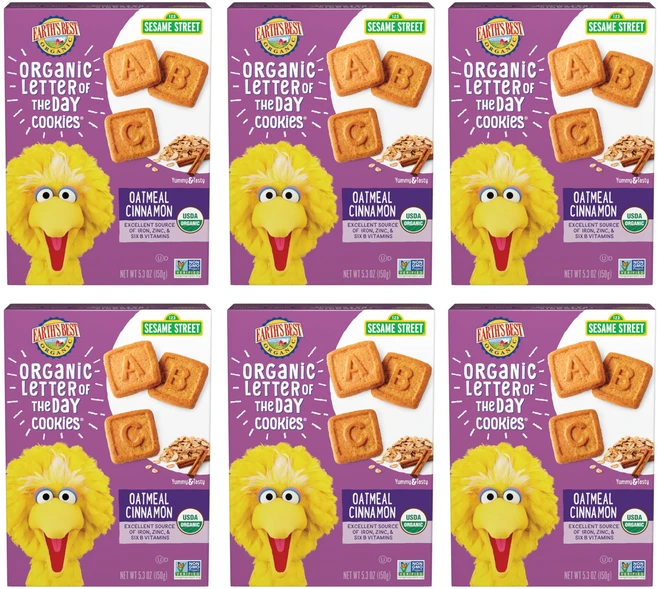 어스 베스트 유기농 스낵 세서미 스트리트 스낵 2세 이 Earth's Best Organic Letter of the Day Cookies for Toddlers 2 Year, 1개 - 쿠팡